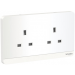 Schneider Electric 施耐德電氣 AvatarOn 13A 兩位連保護門插座 (搪瓷白) (E83T426_WE_C5)